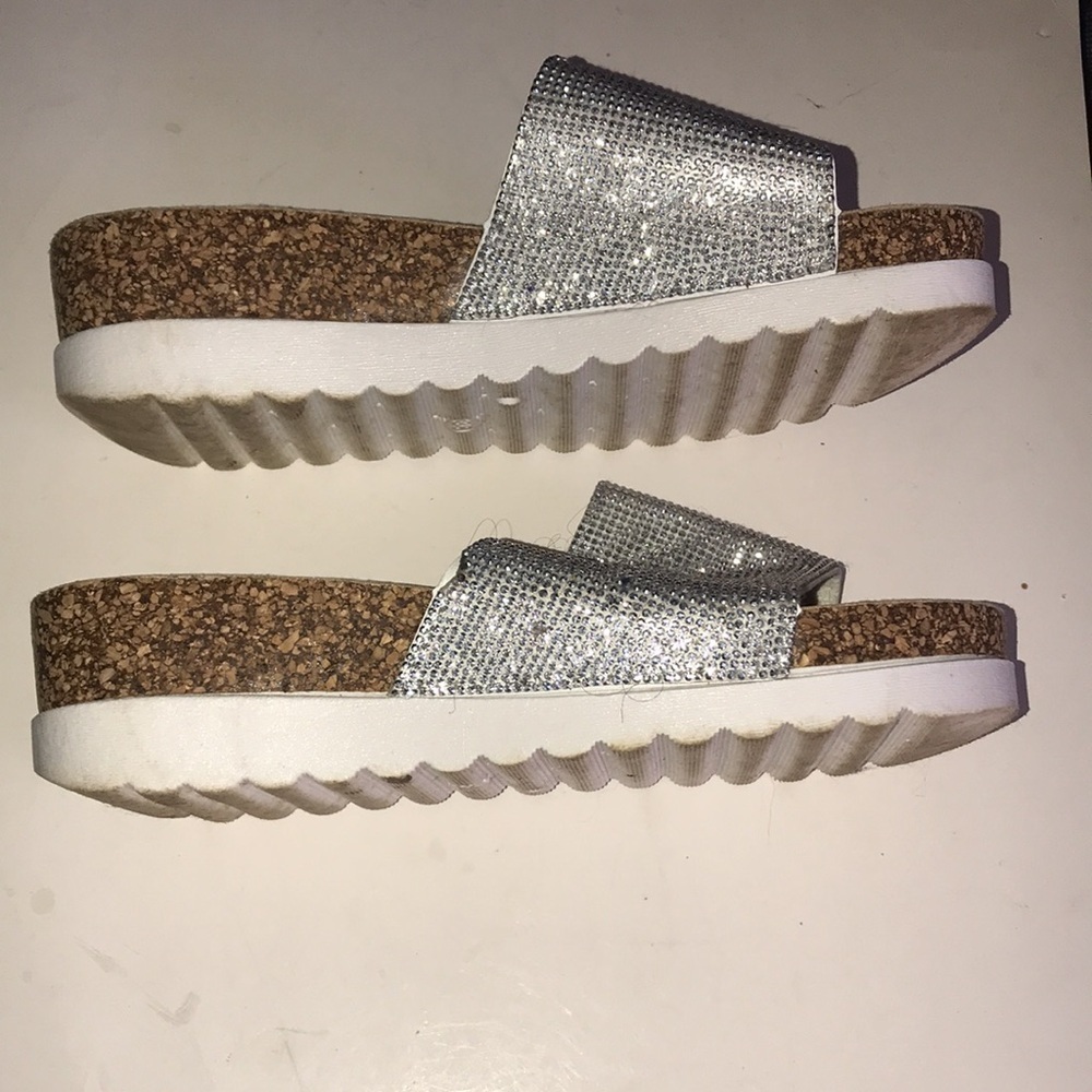Women's Rhinestone Slide Sandals - Picture 5 of 12